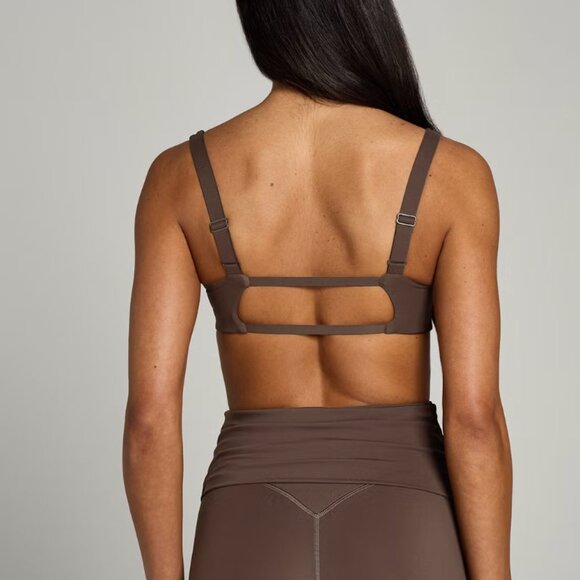 NWT MP Studio Open Back Sports Bra in Chocolate Brown Size Small - Picture 3 of 8